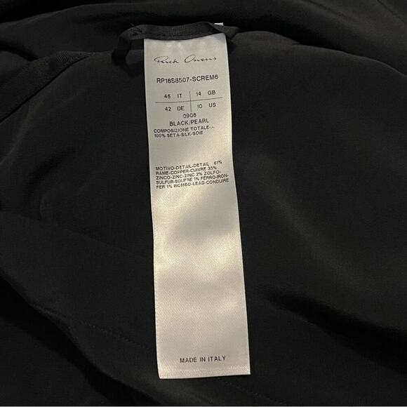 Rick Owens Dirt Silk Beaded Neck Black Maxi Dress - Picture 8 of 14